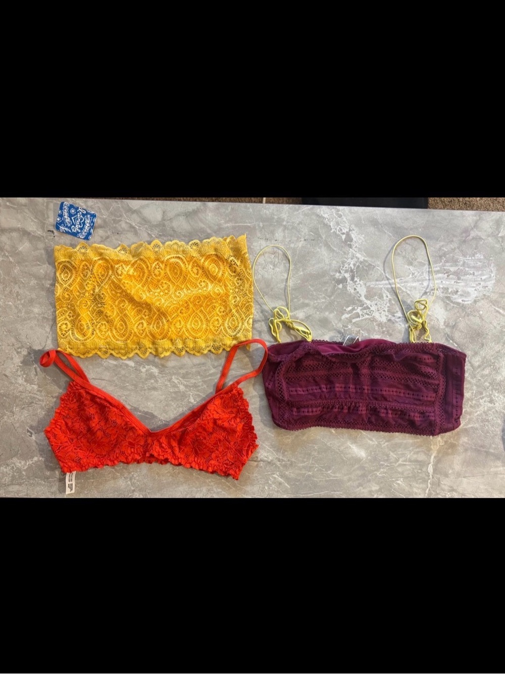 Free People Intimately Bralette Bundle XS/S Small Lace Mesh 3pc